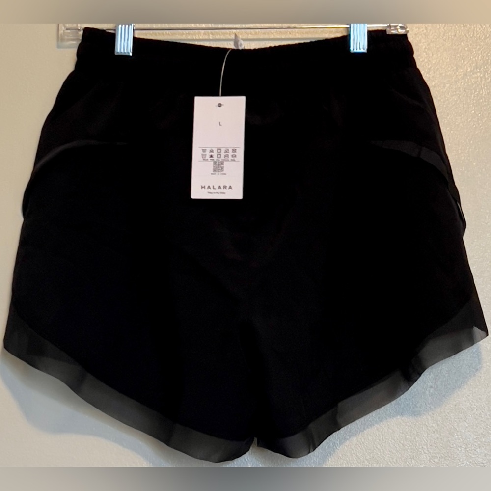 HALARA Drawstring Contrast Mesh 2-in-1 Shorts